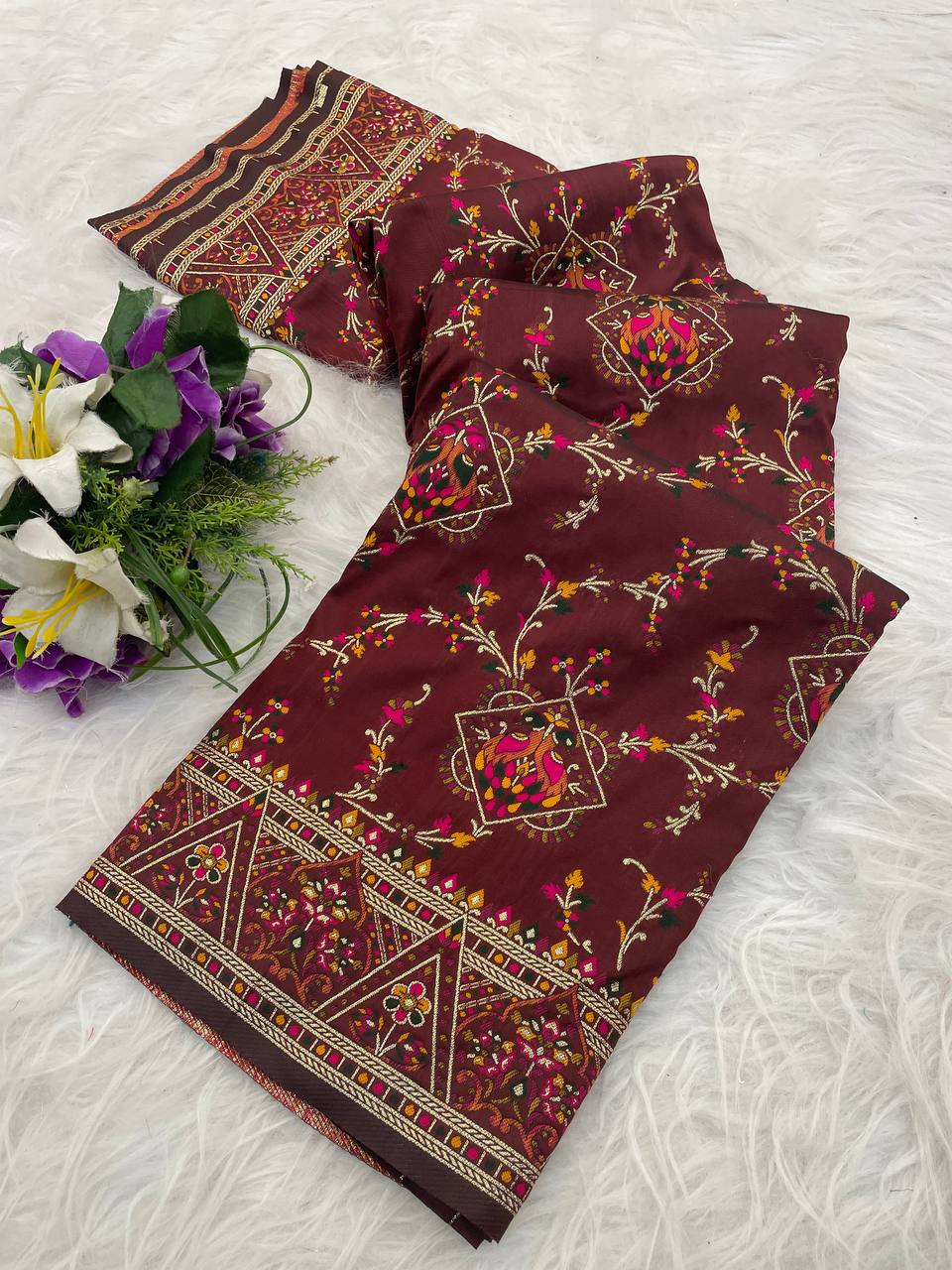 Traditional Wear Pashmina Silk Weaving Saree