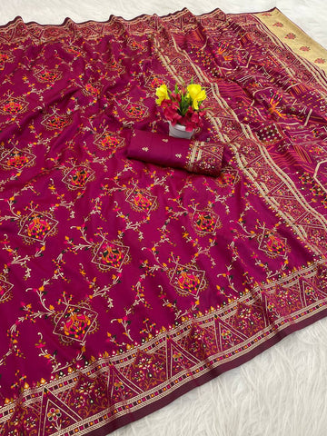 Traditional Wear Pashmina Silk Weaving Saree