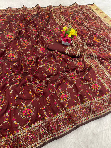 Traditional Wear Pashmina Silk Weaving Saree