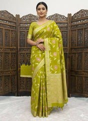 Exotic Wine Silk Zari Meenakari Work Saree