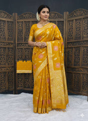 Exotic Wine Silk Zari Meenakari Work Saree