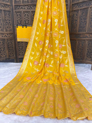 Exotic Wine Silk Zari Meenakari Work Saree