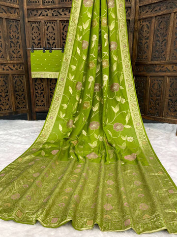 Exotic Wine Silk Zari Meenakari Work Saree