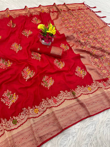 Pretty White Georgette with Meenakari Work Saree