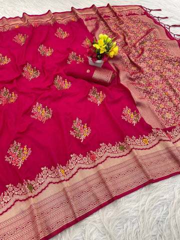 Pretty White Georgette with Meenakari Work Saree