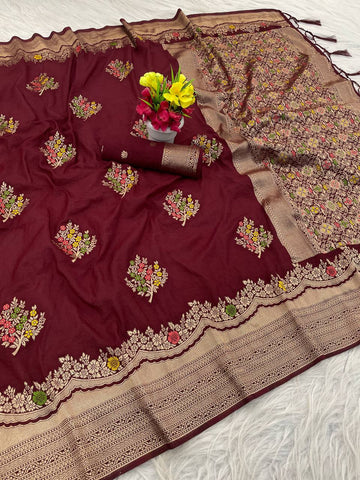 Pretty White Georgette with Meenakari Work Saree