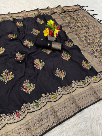 Pretty White Georgette with Meenakari Work Saree