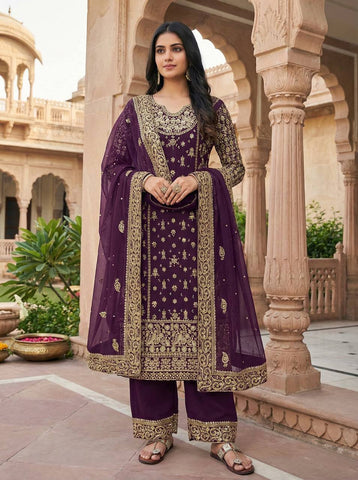 Charming Green Georgette with Sequence Work Sharara Suit
