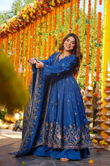 Outstanding Silk with Thread Work Gown