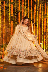 Outstanding Silk with Thread Work Gown