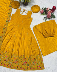 Outstanding Silk with Thread Work Gown