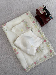 Lovely White Chiffon with Thread Work Saree