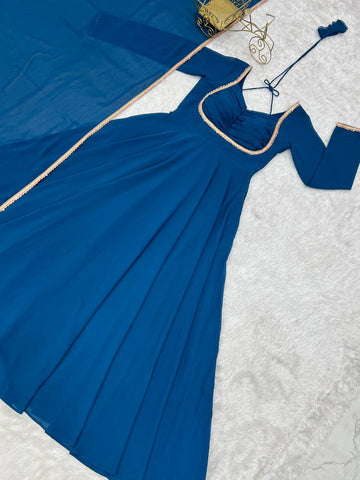 Amazing Georgette with Designer Work Gown