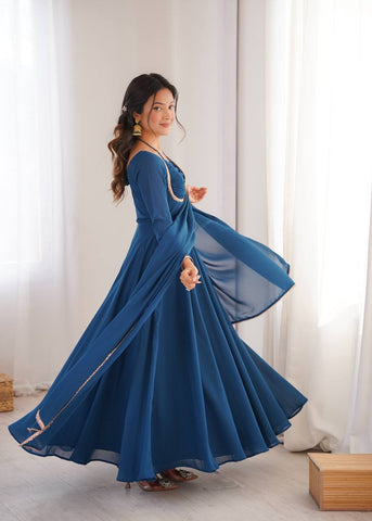 Amazing Georgette with Designer Work Gown