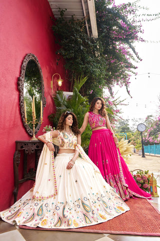Outstanding Vichitra Embroidery Lehenga Choli