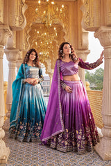 Lovely Gold Crush Fabric with Heavy Embroidery Sequence Lehenga Choli