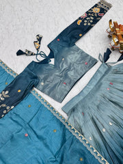 Lovely Gold Crush Fabric with Heavy Embroidery Sequence Lehenga Choli