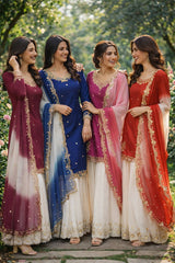 Lovely Pink Crepe Embroidery Sequence Plazzo Suit