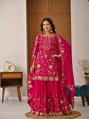 Exclusive Purple Heavy Chinnon Silk Sequence Lehenga