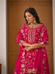 Exclusive Purple Heavy Chinnon Silk Sequence Lehenga