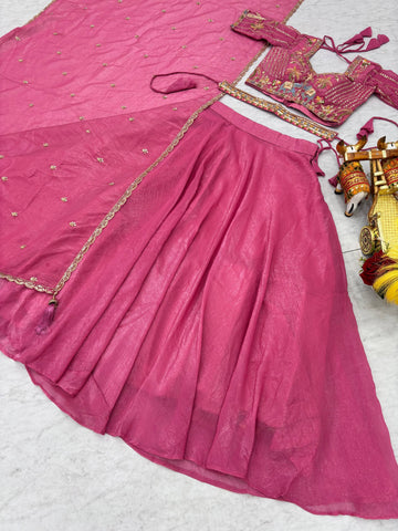 Exclusive Beige Crunchy Heavy Embroidery Lehenga