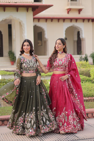 Gorgeous Gold Crush Sequins Zari Embroidered Lehenga