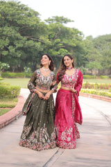 Gorgeous Gold Crush Sequins Zari Embroidered Lehenga