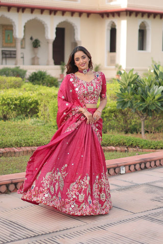 Gorgeous Gold Crush Sequins Zari Embroidered Lehenga