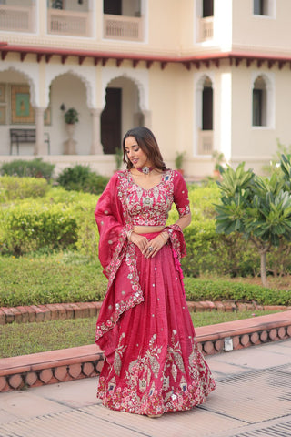 Gorgeous Gold Crush Sequins Zari Embroidered Lehenga