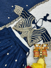 Captivating Red Vichitra Embroidery Lehenga