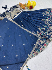 Captivating Red Vichitra Embroidery Lehenga