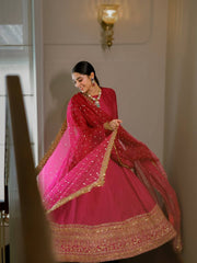 Amazing Red Rayon with Sequins Work Sharara Suit