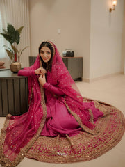 Amazing Red Rayon with Sequins Work Sharara Suit