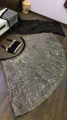 Exclusive Black Georgette with Sequence Work Lehenga