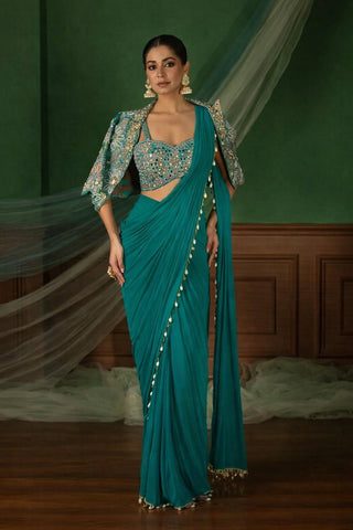 Exclusive Yellow Heavy Crepe Silk Lace Work Saree