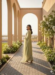 Amazing Green Jmc Silk Thread Work Plazo Suit