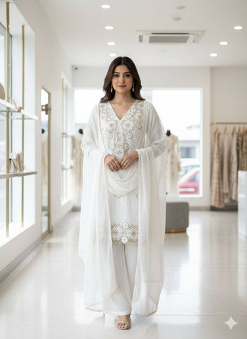 Exclusive Black Georgette with Sequence Embroidery Sharara Suit