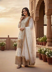 Lovely Brown Georgette with Sequence Work Palazzo Suit