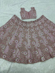 Beautiful Pink Faux Georgette Embroidery Work Lehenga