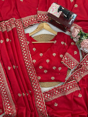 Amazing Red Jalpari Silk with Sequence Work Saree