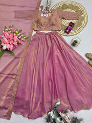 Gorgeous Pink Silk Embroidered Work Lehenga Choli