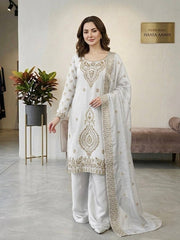 Ravishing Silk Embroidery Beads Work Sharara Suit