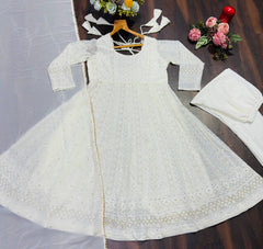 Lovely Lavender Georgette with Embroidery Anarkali Suit