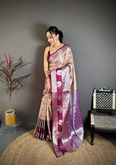 Amazing Blue Silk Weaving Saree