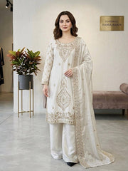 Ravishing Silk Embroidery Beads Work Sharara Suit