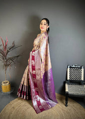 Amazing Blue Silk Weaving Saree