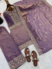 Amazing Pink Fendy Silk with Sequence Work Palazzo Suit