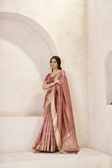 Exclusive Pista Silk With Zari Work Saree