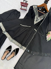 Ceremony Wear Thread and Real Mirror Work Top With Palazzo