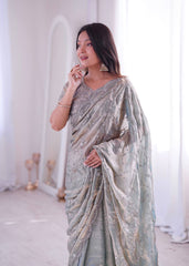 Lovely Pink Silk with Fancy Work Saree